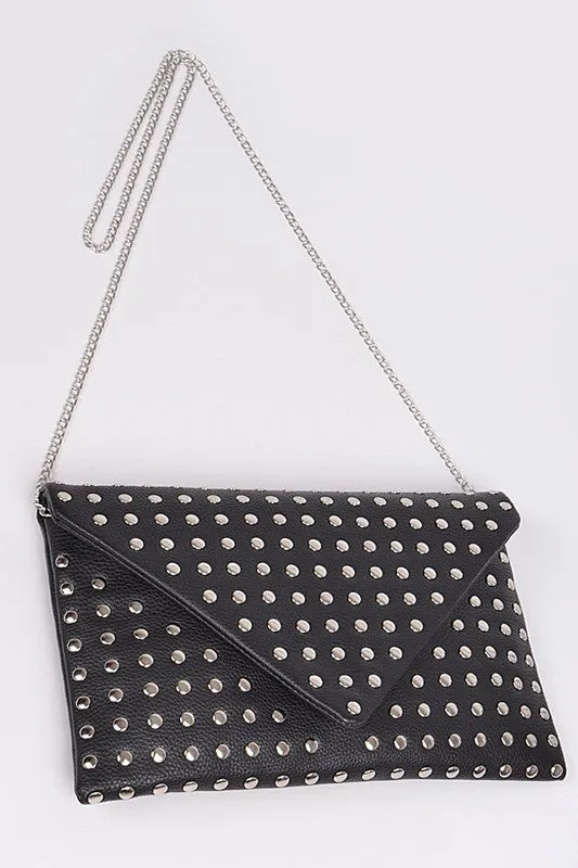 CARA STUDDED CLUTCH BAG