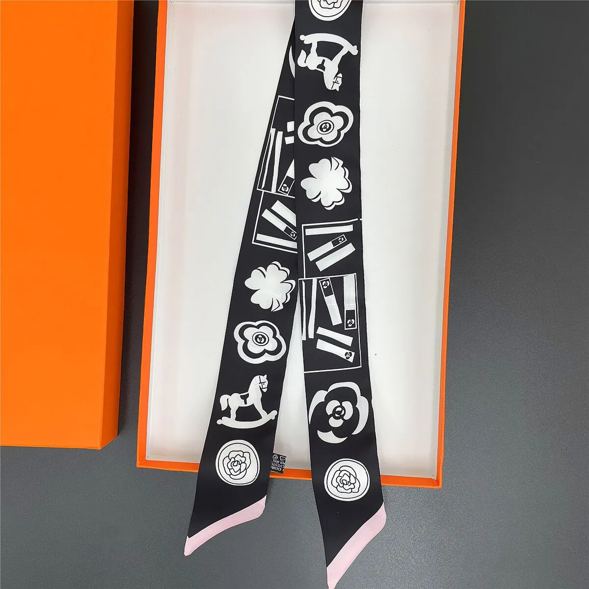 Design Camellia Flower Brand Silk Scarf