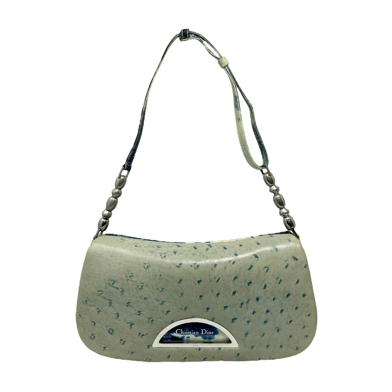 Dior Blue Tie Dye Ostrich Shoulder Bag