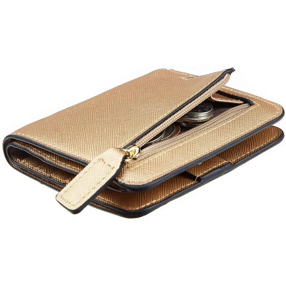 Toughergun Womens Rfid Blocking Small Compact Bifold Luxury Genuine Leather Pocket Wallet Ladies Mini Purse with ID Window | Multiple Colors and Sizes