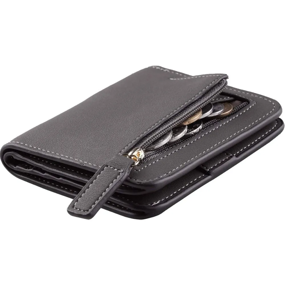 Toughergun Womens Rfid Blocking Small Compact Bifold Luxury Genuine Leather Pocket Wallet Ladies Mini Purse with ID Window | Multiple Colors and Sizes